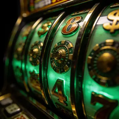 Glowing slot machine reels